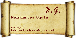 Weingarten Gyula névjegykártya